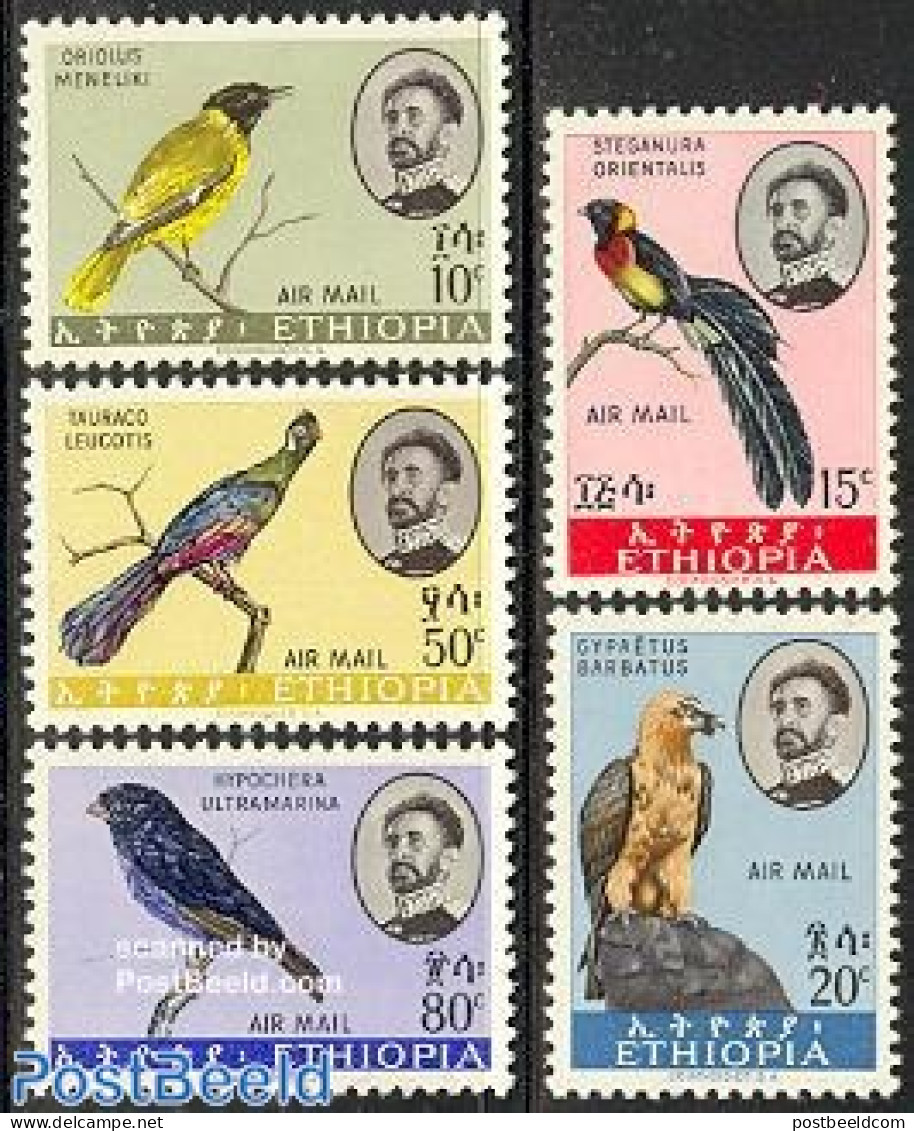 Ethiopia 1963 Birds 5v, Unused (hinged), Nature - Birds - Etiopía