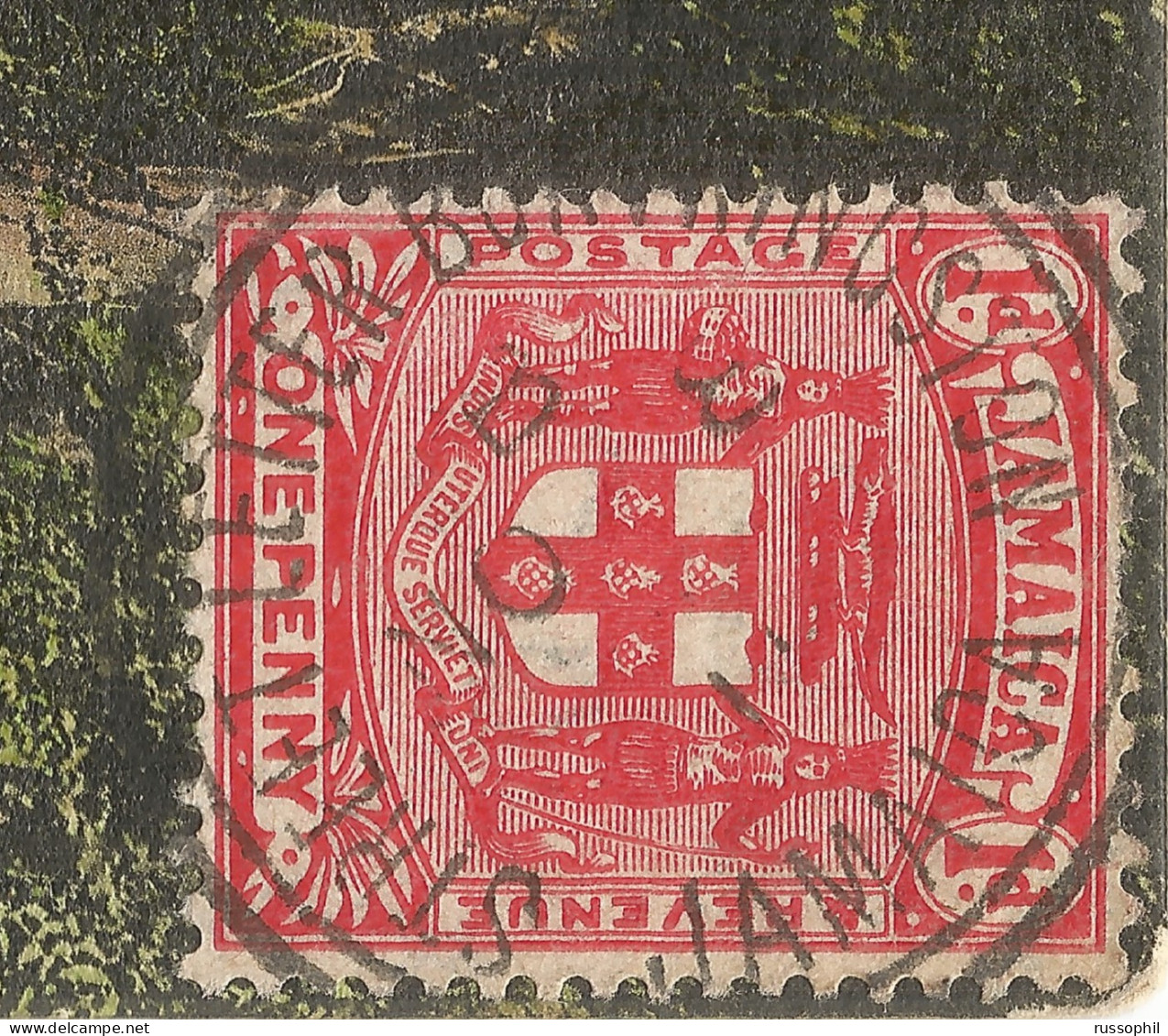 JAMAICA -  "KINGSTON STREET LETTER BOX" CDS ON FRANKED PC (VIEW OF CANE RIVER FALLS) TO BELGIUM - 1911 - Jamaica (...-1961)