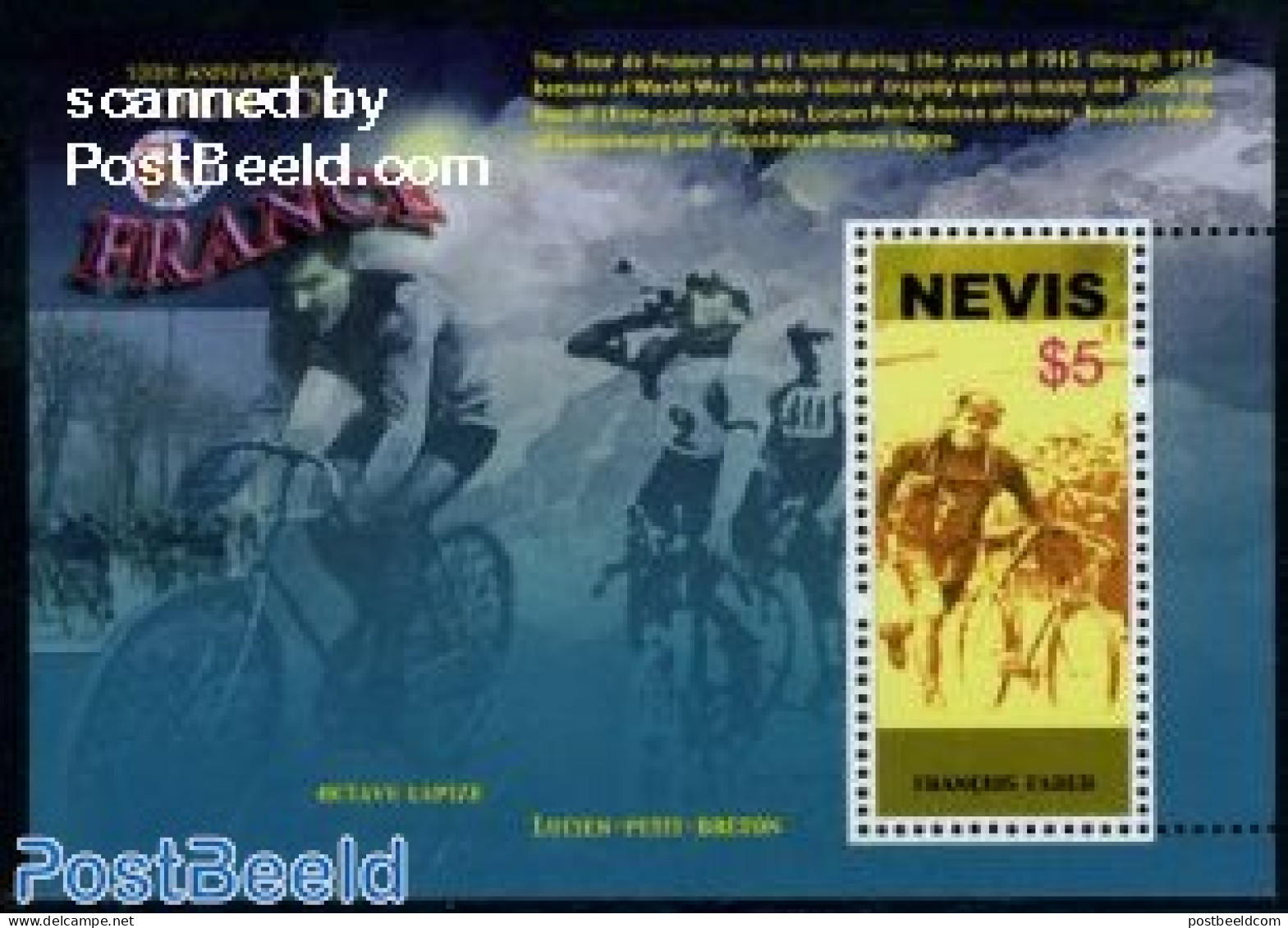 Nevis 2003 Tour De France S/s, Mint NH, Sport - Cycling - Sport (other And Mixed) - Wielrennen