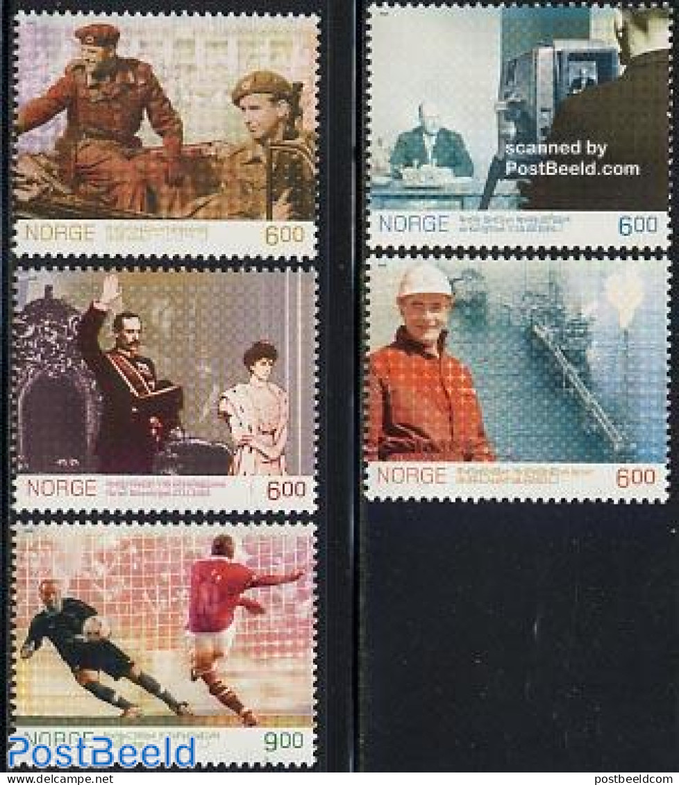 Norway 2005 Norway 1905-2005 5v, Mint NH, History - Performance Art - Science - Sport - Kings & Queens (Royalty) - Wor.. - Unused Stamps