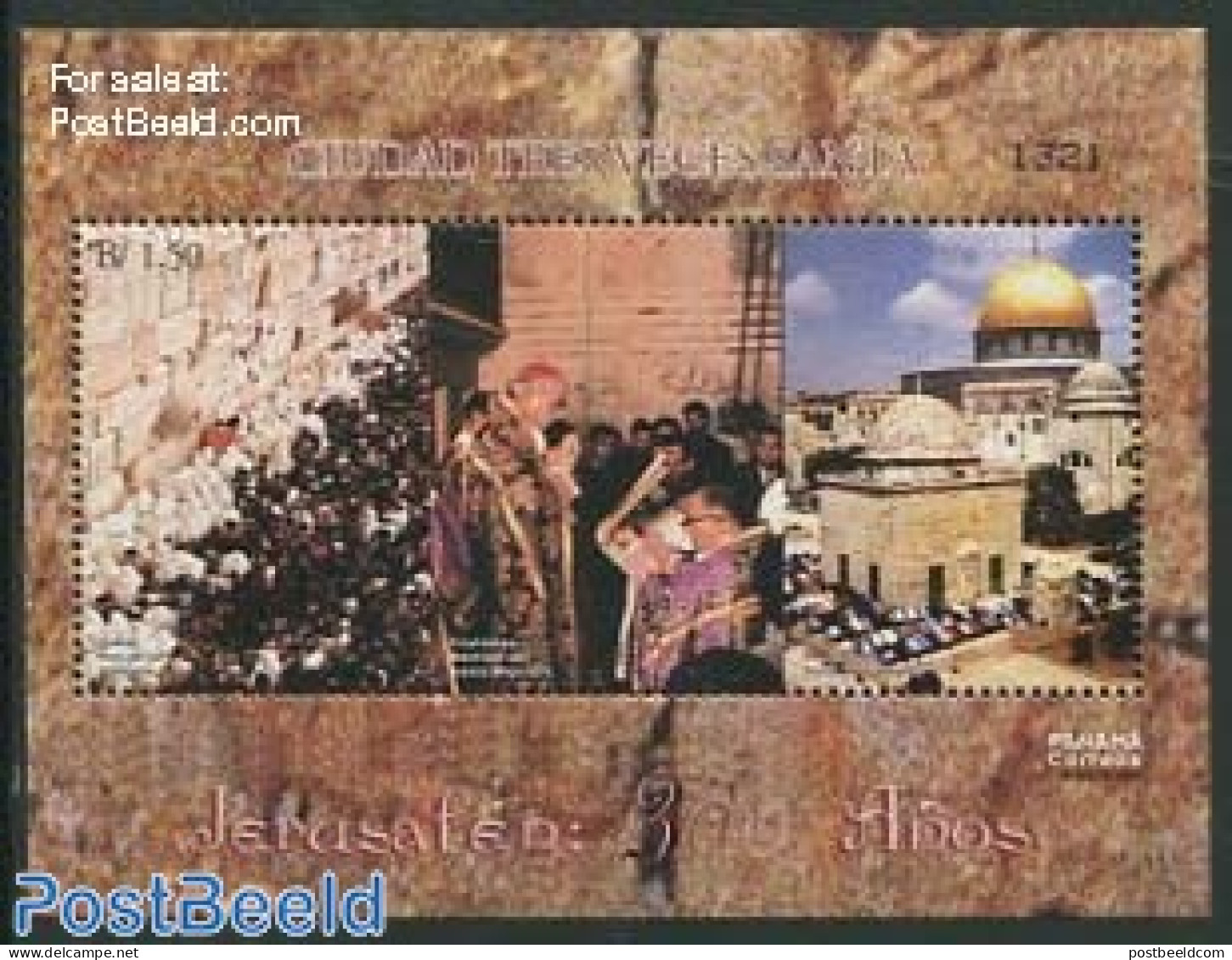 Panama 1997 Jerusalem S/s, Mint NH, Religion - Judaica - Judaisme