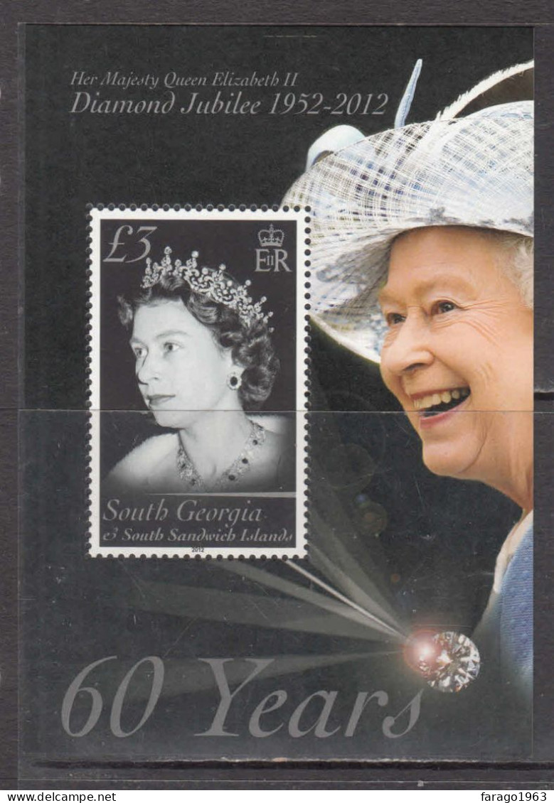 2012 South Georgia QEII Diamond Jubilee Souvenir Sheet MNH - Georgia Del Sud