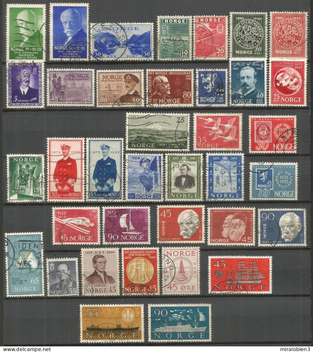 NORUEGA 1935-2009 GRAN CONJUNTO DE SELLOS USADOS EN COLECCION - Collections (sans Albums)