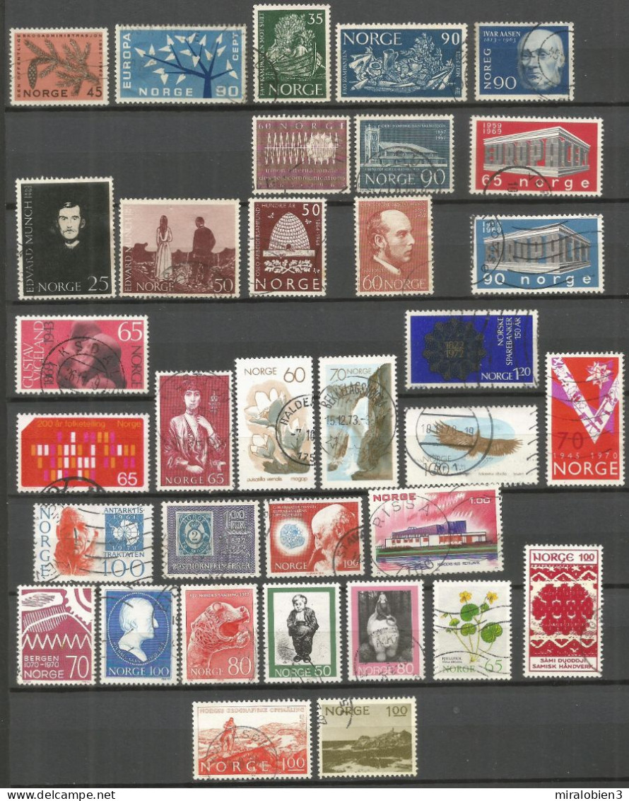 NORUEGA 1935-2009 GRAN CONJUNTO DE SELLOS USADOS EN COLECCION - Collections (sans Albums)