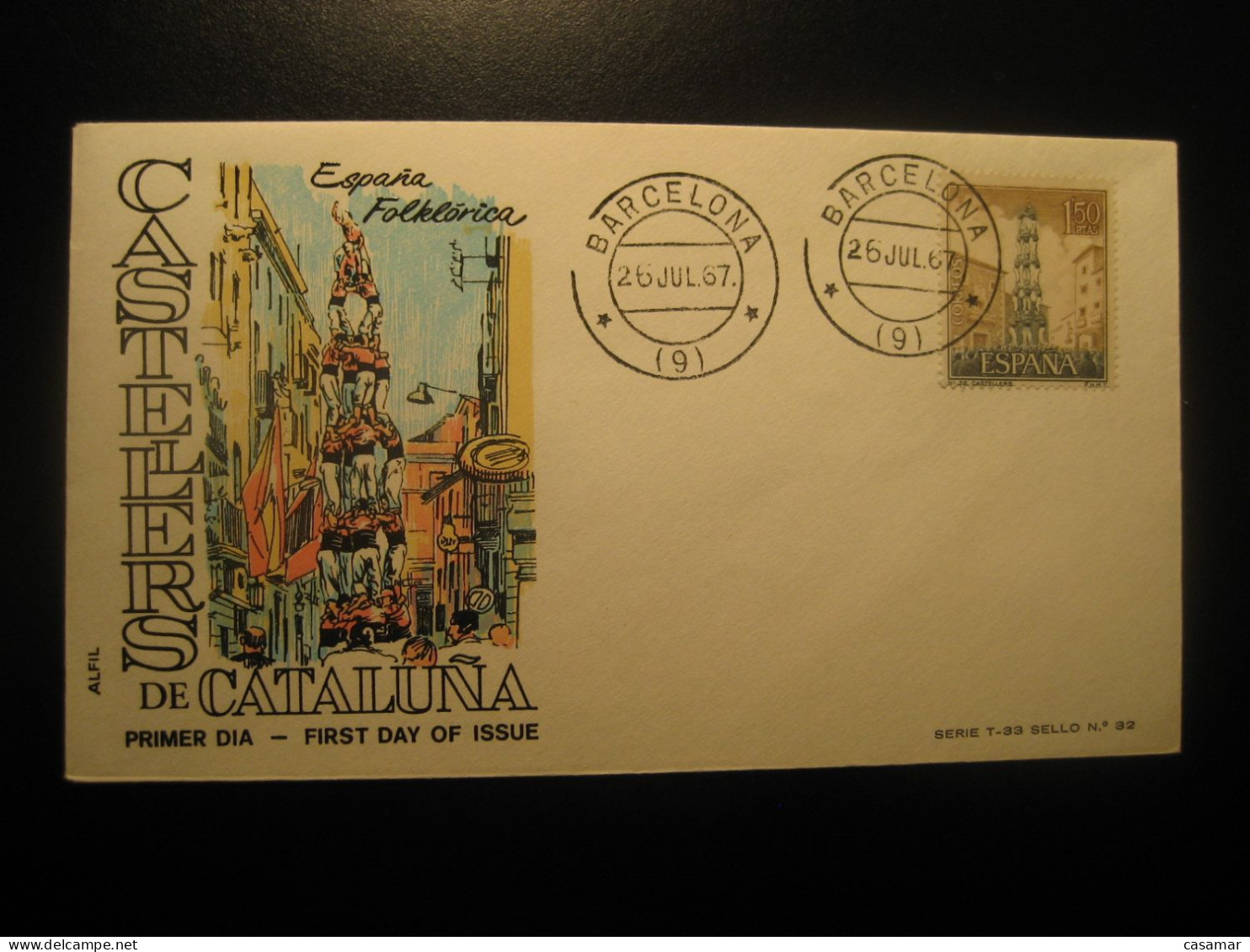 CASTELLERS Barcelona 1967 FDC Cancel Cover SPAIN - Andere & Zonder Classificatie