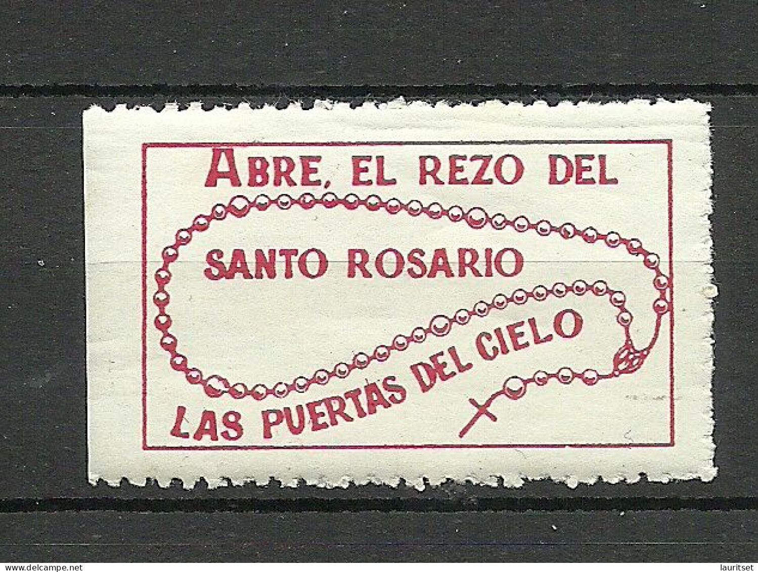 ESAPNA Spain Abre, El Rezo Del Santo Rosario Las Puertas Del Cielo Vignette Charity Poster Stamp MNH - Vignetten (Erinnophilie)