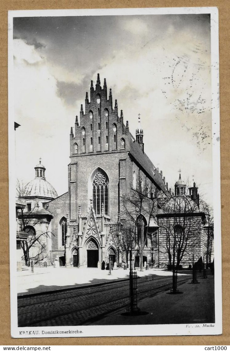 10.4.42 POSTA MILITARE N. 90 ON CARD KRAKAU KRAKOW DOMINIKANERKIRCHE - Militärpost (MP)