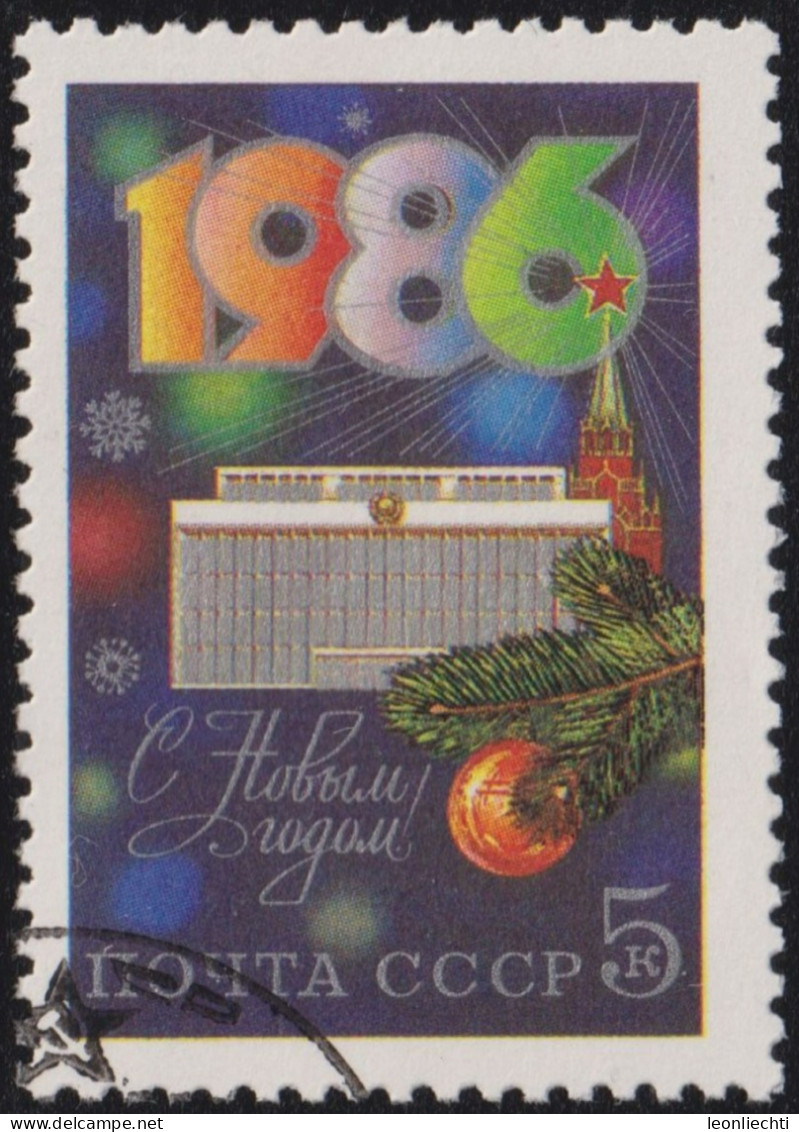 1985 UdSSR ° Mi:SU 5558, Yt:SU 5261, Sg:SU 5607, Un:SU 5261, Zag:SU 5610, Sol:SU 5679, Happy New Year, 1986 - Used Stamps