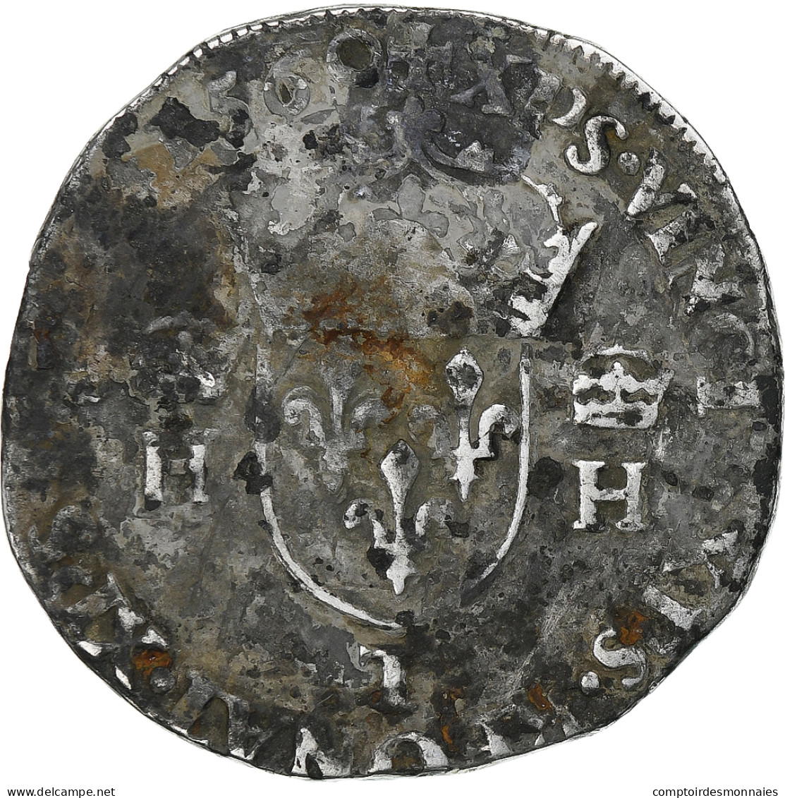 France, Henri II, Teston, 1560, Nantes, Argent, TB, Gadoury:373a - 1547-1559 Enrico II