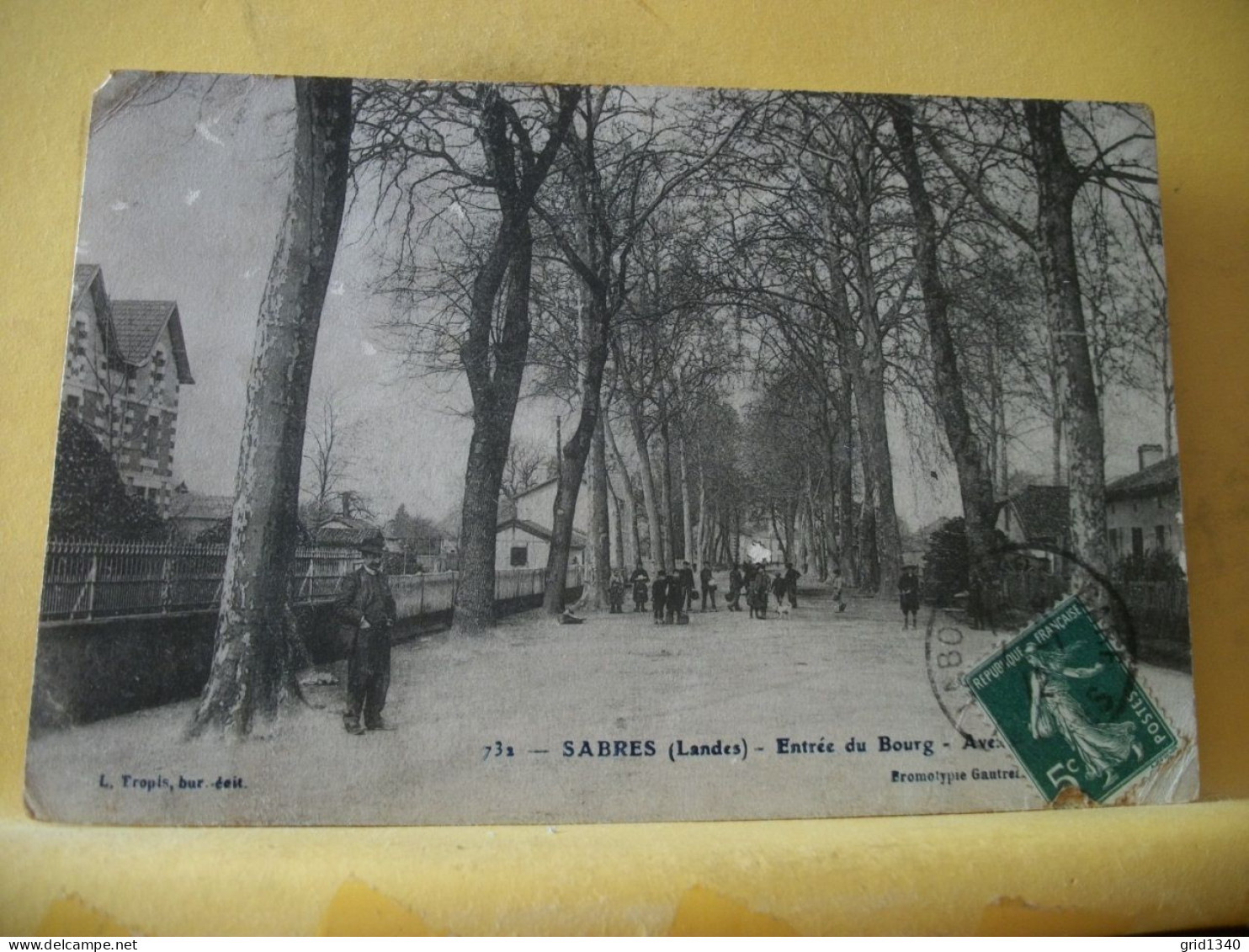 40 2921 - CPA 1912 - 40 SABRES - ENTREE DU BOURG - AVENUE DE LABRIT - ANIMATION - Sabres