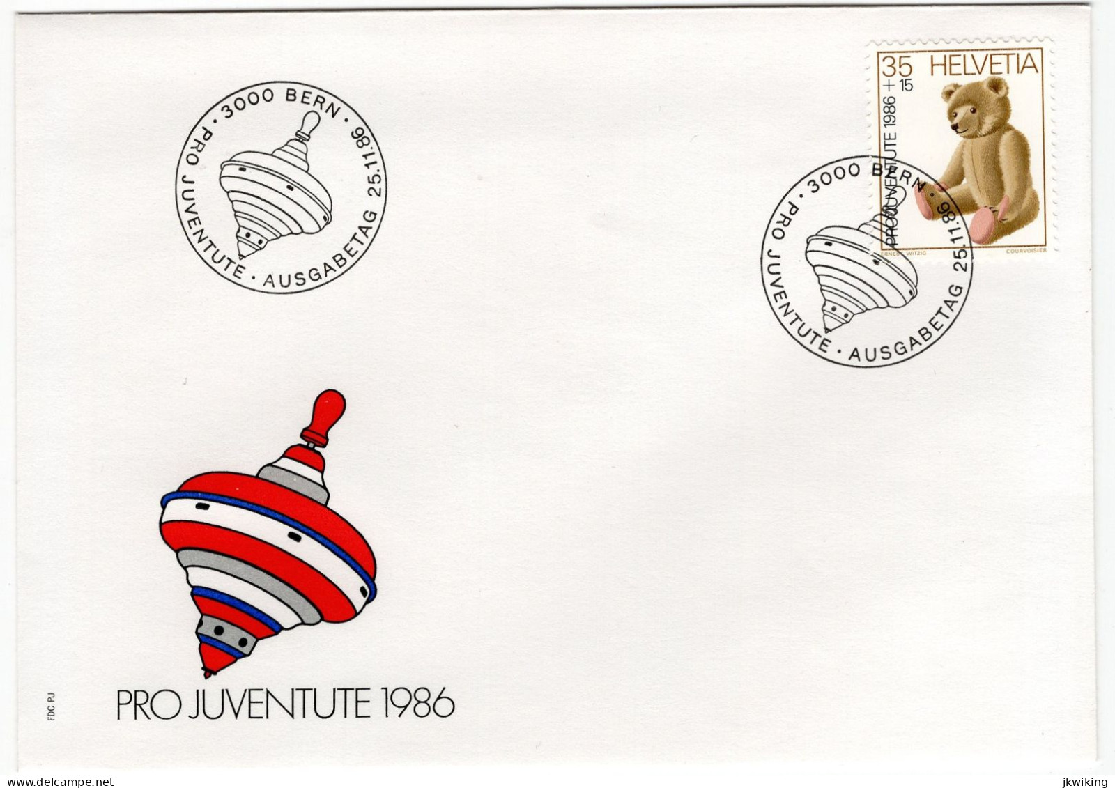 SWITZERLAND, PRO JUVENTUTE 1986, FDC, MICHEL No. 1331-1334 Doll, Teddy Bear - Children's Toys - Sonstige & Ohne Zuordnung