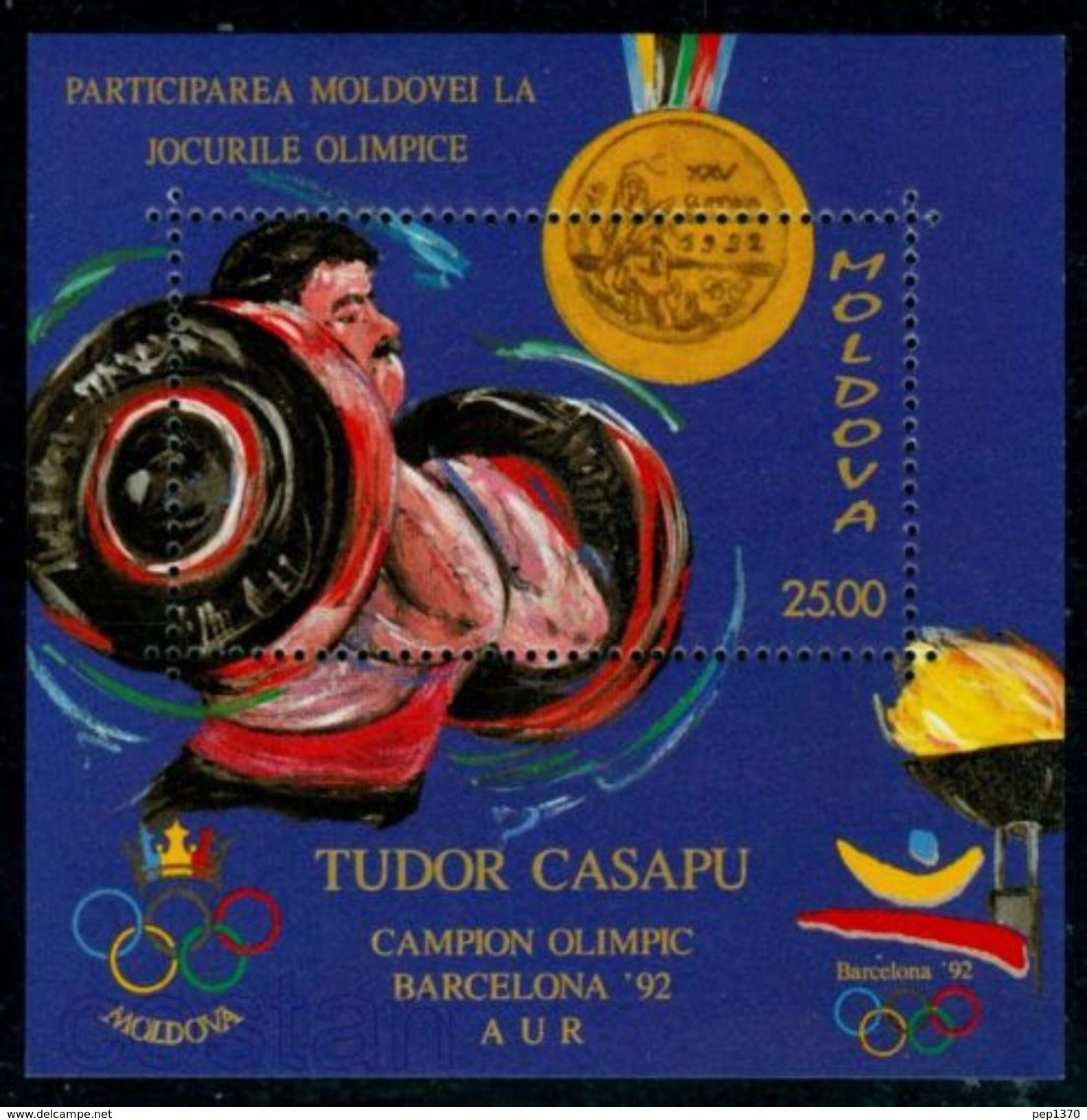 MOLDAVIA 1992 - MOLDOVA - OLYMPICS BARCELONA 92 - MEDALS - YVERT BF 2  - MICHEL BLOCK 2 - SCOTT  SS 60 - Sommer 1992: Barcelone