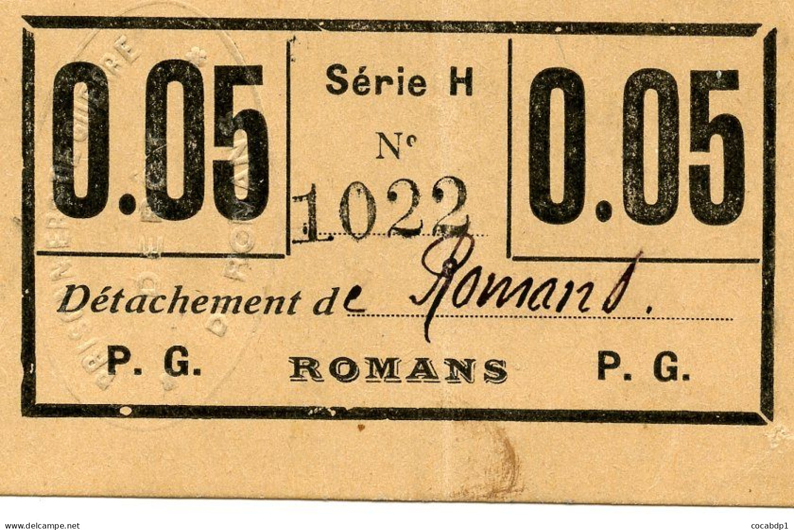 DROME - ROMANS - RARE BILLET / BON DE NECESSITE PRISONNIER DE GUERRE ALLEMAND 1914-1918 - Notgeld