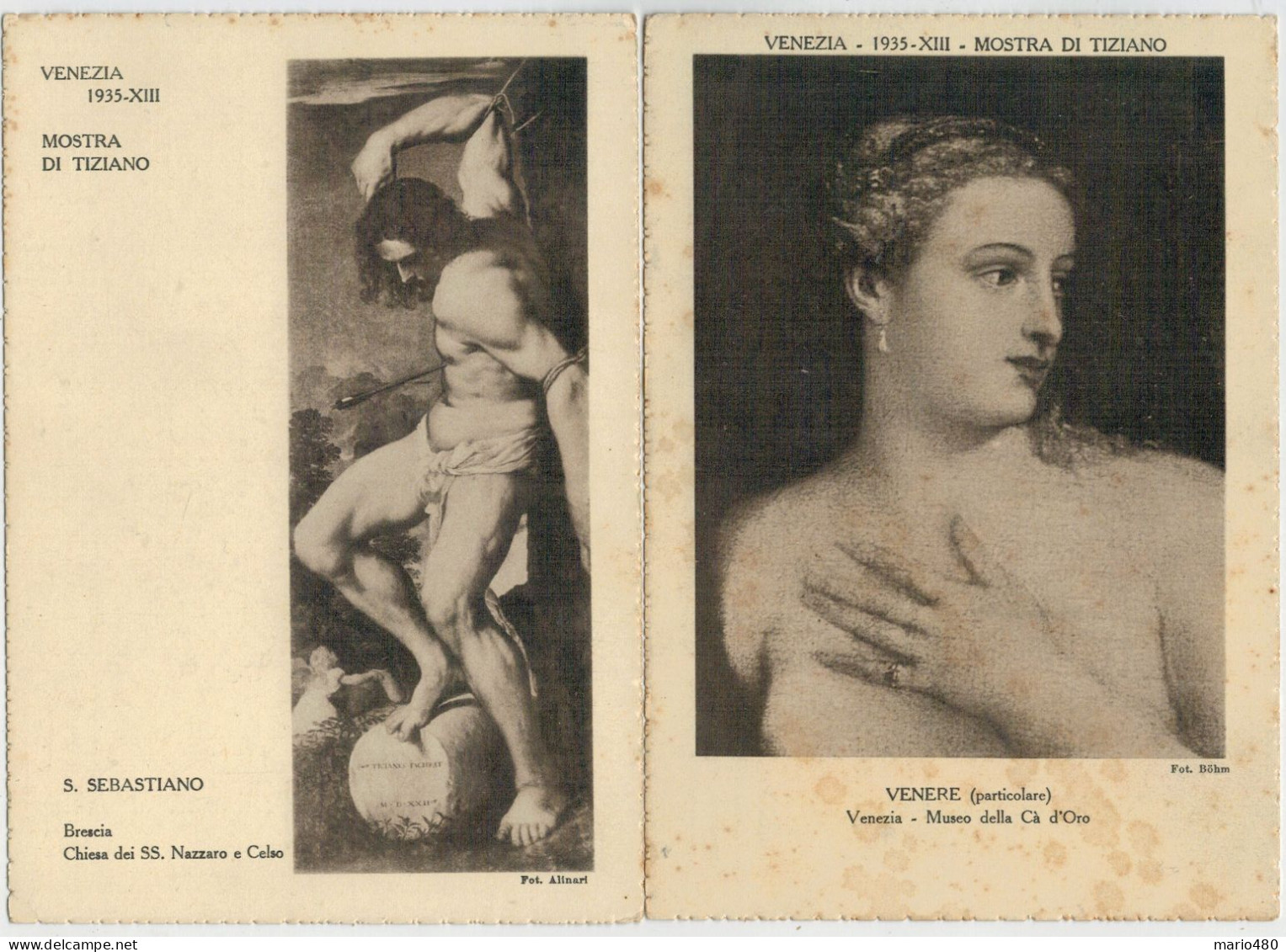 VENEZIA 1935 MOSTRA DI  TIZIANO -1937  MOSTRA DEL TINTORETTO -1939 MOSTRA DEL VERONESE - Schilderijen