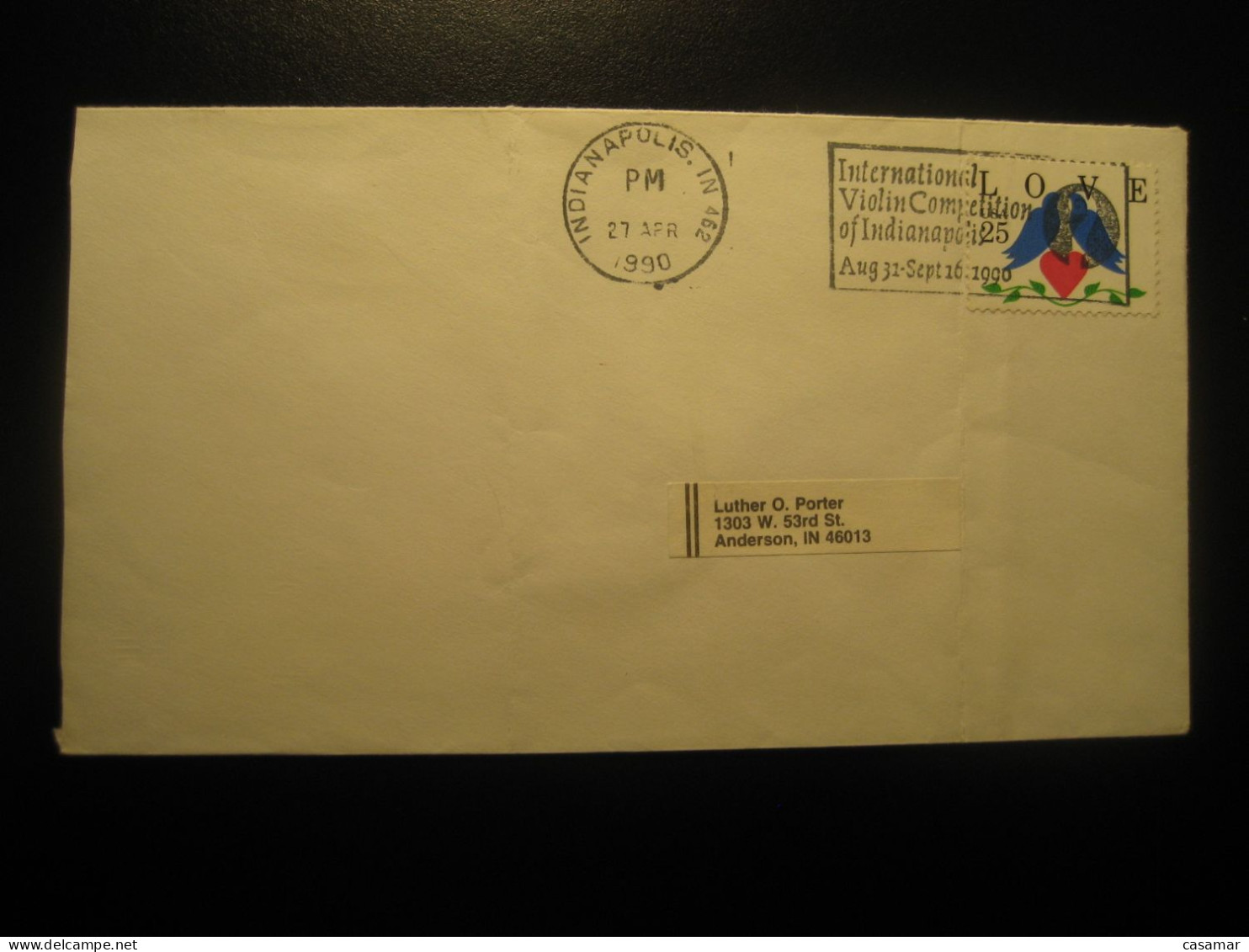 INDIANAPOLIS 1990 International Violin Competition Cancel Slight Folded Cover USA Music - Music