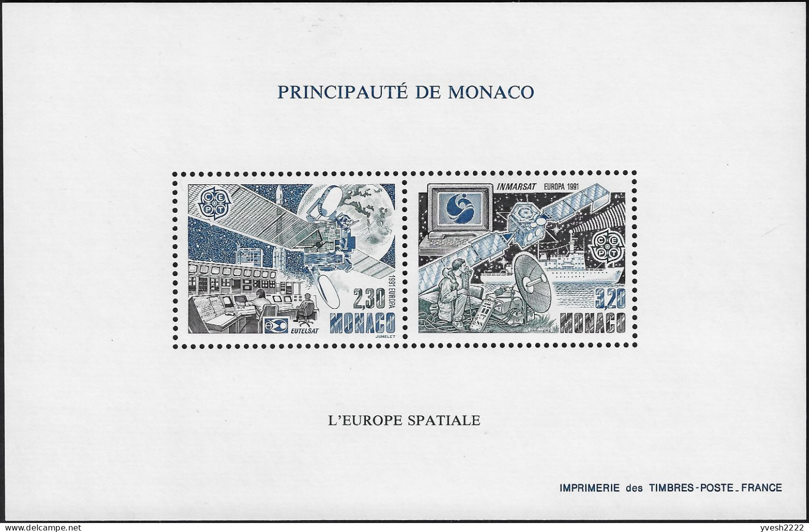 Monaco 1991 Y&T Bloc Spécial 14. Europa, L'Europa Spatiale - 1991