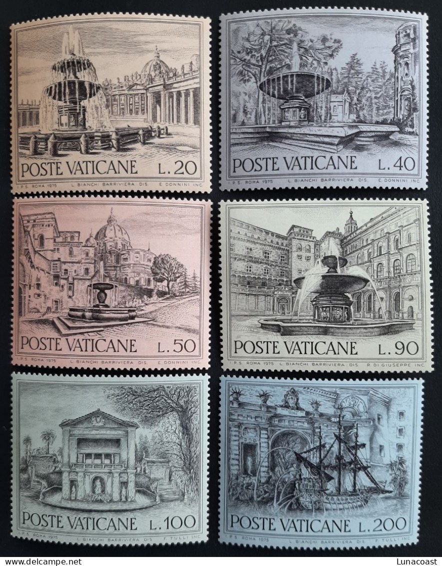 Vaticaanstad 1975 MNH Mi #656**-661**  6 X  Protection Of Monuments - Unused Stamps