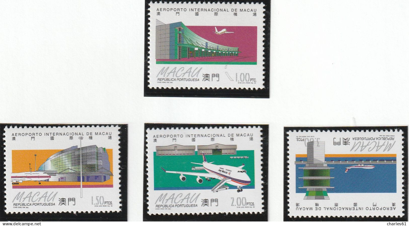 MACAO - N°786/9 ** (1995) Aéroport - Unused Stamps