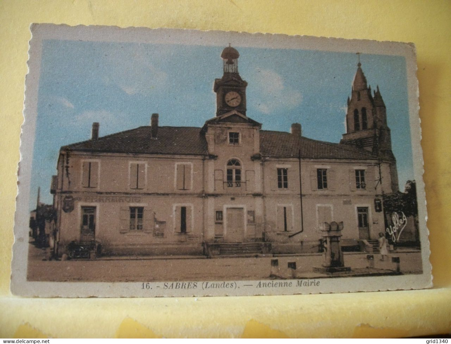 40 2931 - CPA COLORISEE - 40 SABRES - ANCIENNE MAIRIE - ANIMATION - Sabres