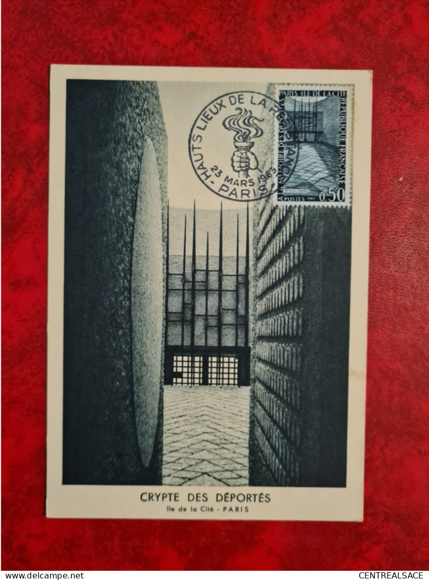 Carte Maxi 1964  FDC 1963 PARIS CRYPTE DES DEPORTES ILE DE LA CITE - Autres & Non Classés