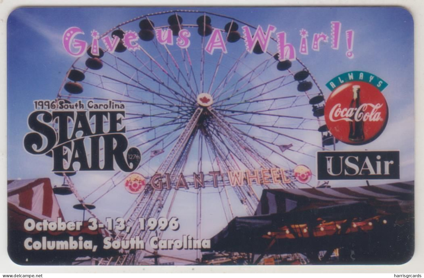 USA - South Carolina State Fair 1996 (Coca Cola) ,HT Technologies Prepaid Card 10 U, Tirage 1.500, Mint - Other & Unclassified