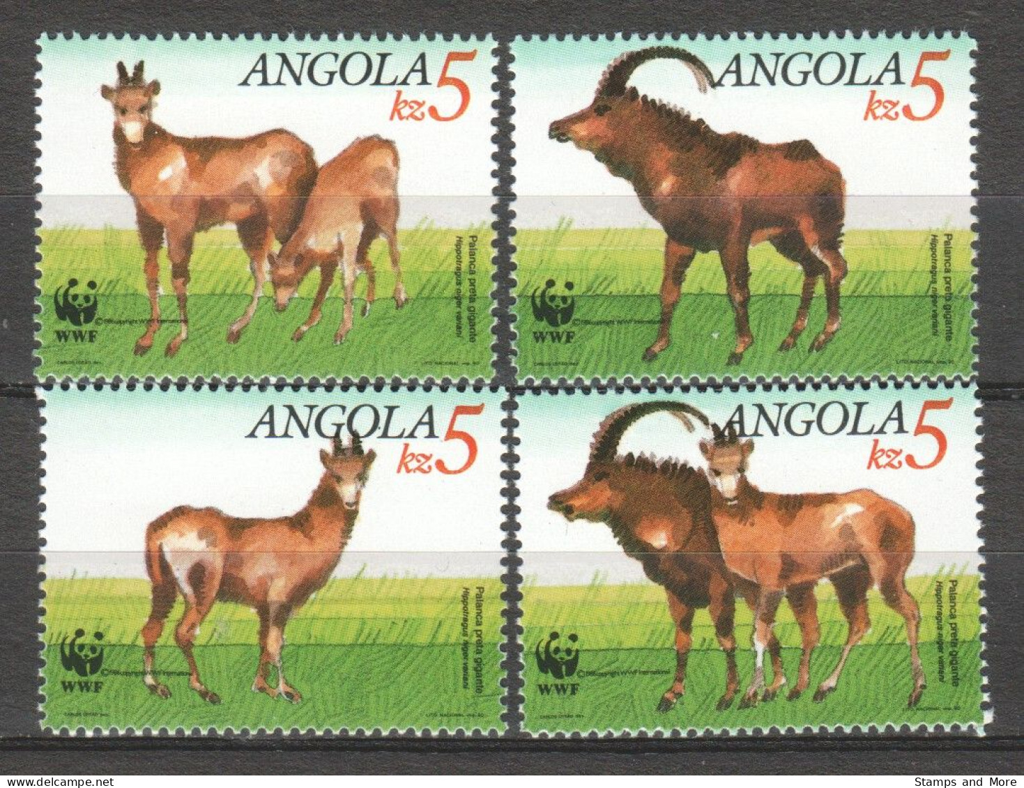 Angola 1990 Mi 799-802 MNH WWF - ANTILOPES - Nuevos