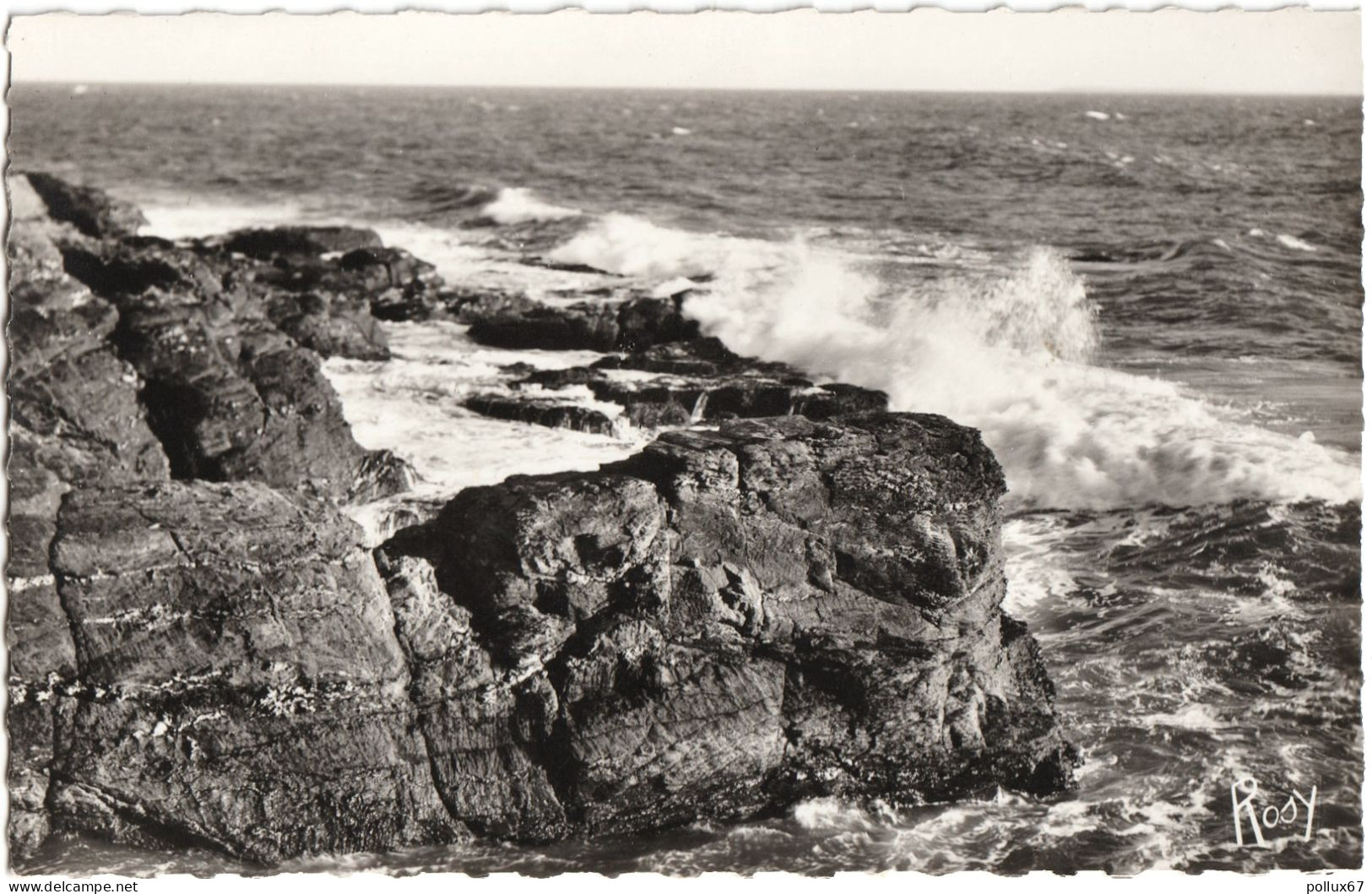 CPSM DE BRÉTIGNOLLES-SUR-MER  (VENDÉE)  MER HOULEUSE SUR LA CÔTE SAUVAGE - Bretignolles Sur Mer