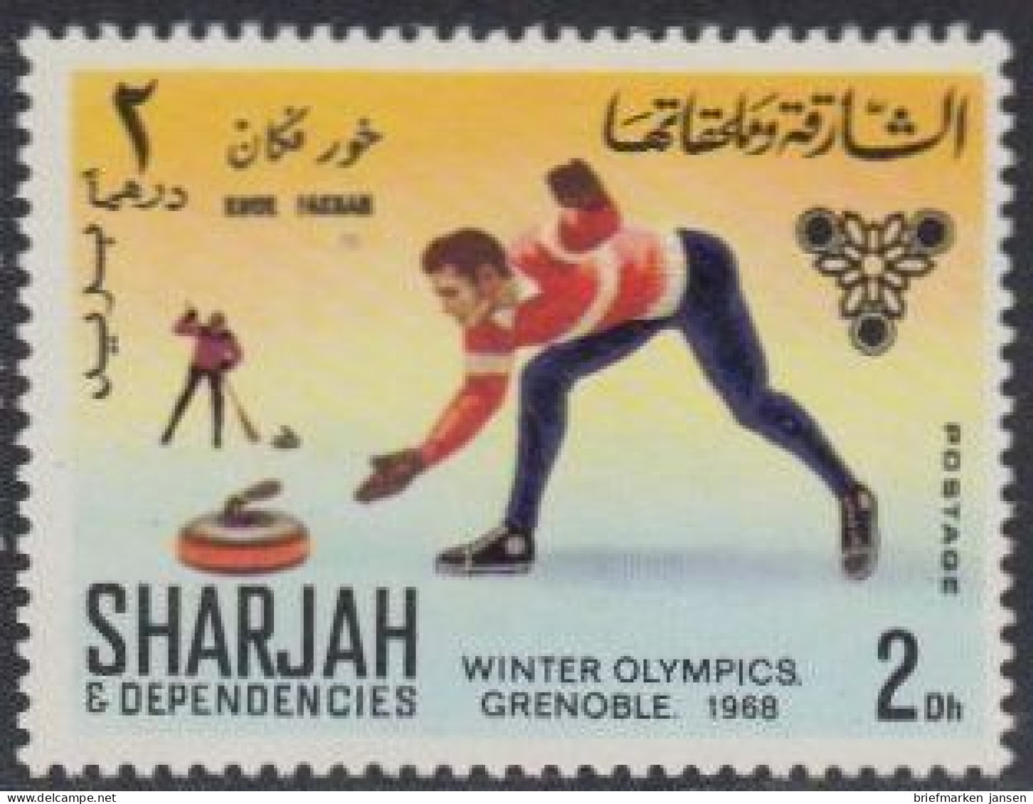 Sharjah Khor Fakkan Mi.Nr. 157A Olympia 1968 Grenoble, Curling (2) - Sharjah