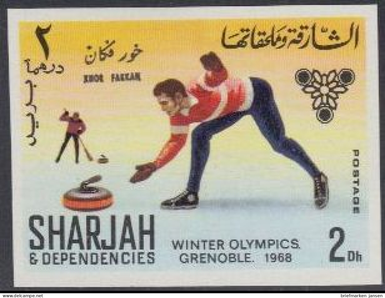 Sharjah Khor Fakkan Mi.Nr. 157B Olympia 1968 Grenoble, Curling (2) - Sharjah