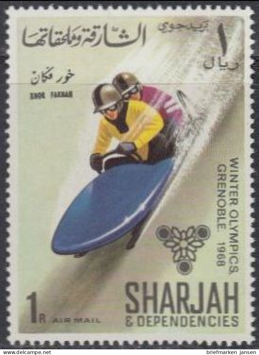 Sharjah Khor Fakkan Mi.Nr. 161A Olympia 1968 Grenoble, Zweierbob (1) - Schardscha