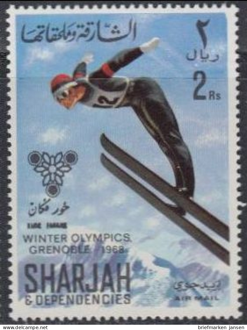 Sharjah Khor Fakkan Mi.Nr. 162A Olympia 1968 Grenoble, Skispringen (2) - Sharjah