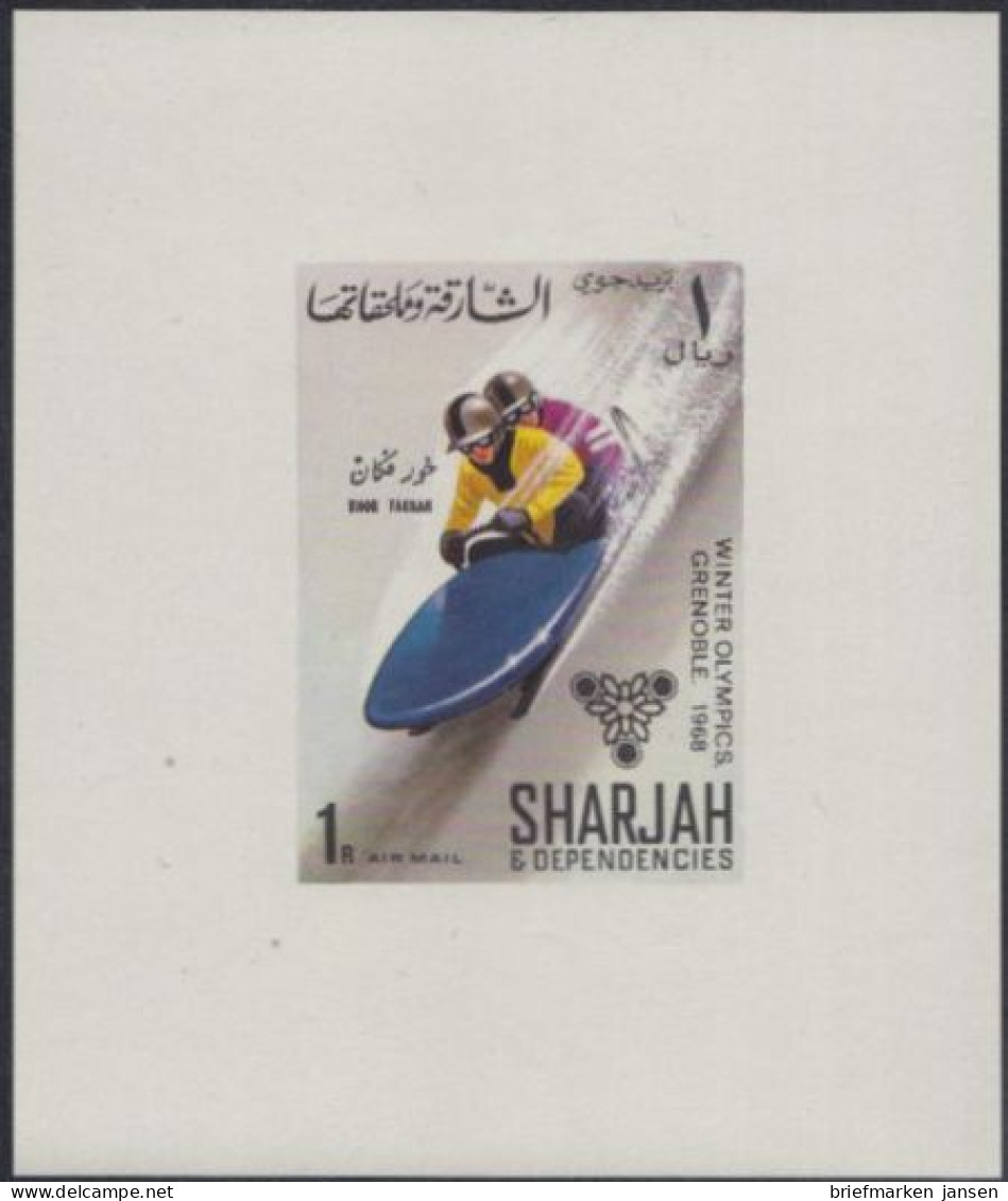 Sharjah Khor Fakkan Mi.Nr. 161Sb Olympia 1968 Grenoble, Zweierbob (1) - Schardscha