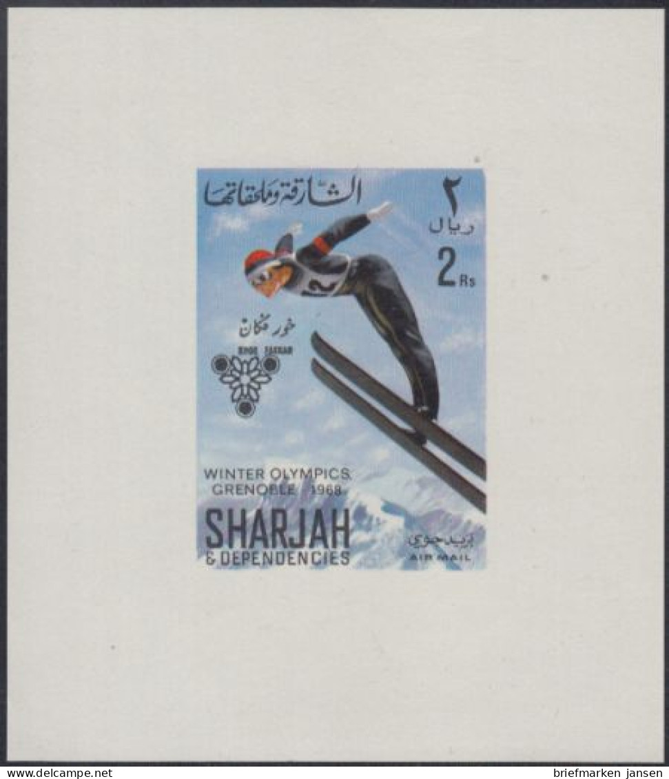 Sharjah Khor Fakkan Mi.Nr. 162Sb Olympia 1968 Grenoble, Skispringen (2) - Sharjah