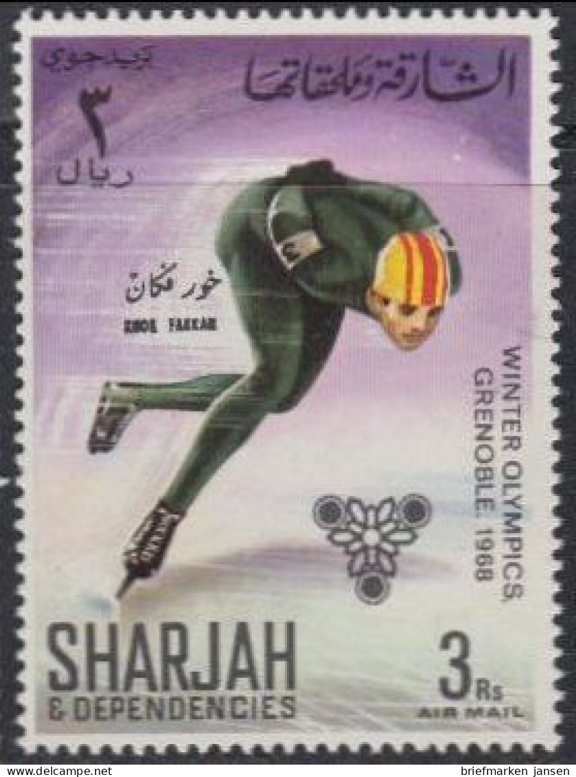 Sharjah Khor Fakkan Mi.Nr. 163A Olympia 1968 Grenoble, Eisschnelllauf (3) - Schardscha