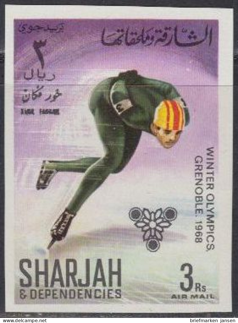 Sharjah Khor Fakkan Mi.Nr. 163B Olympia 1968 Grenoble, Eisschnelllauf (3) - Schardscha