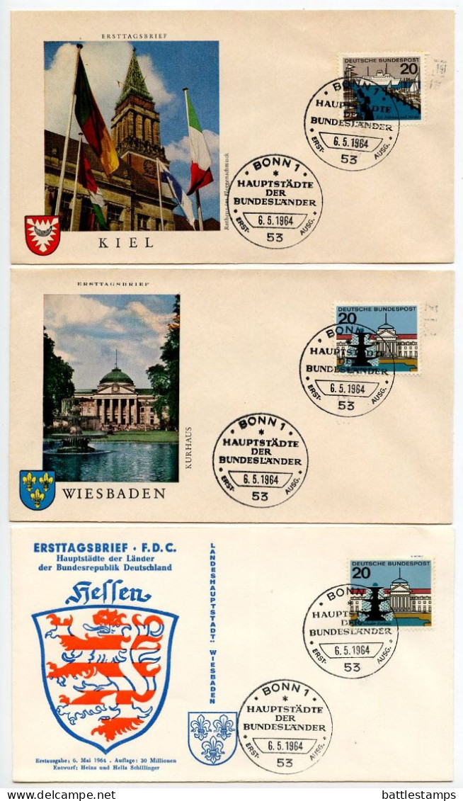 Germany, West 1964-65 29 FDCs Scott 869-879A 12 State Capitals - Mix Of Architecture & Landmarks - 1961-1970