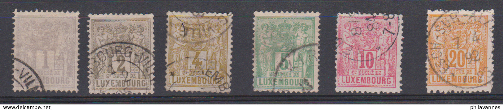 Luxembourg,n° 47+48+49+50+51+53 ( Lux/ 1.2) - 1882 Alegorias