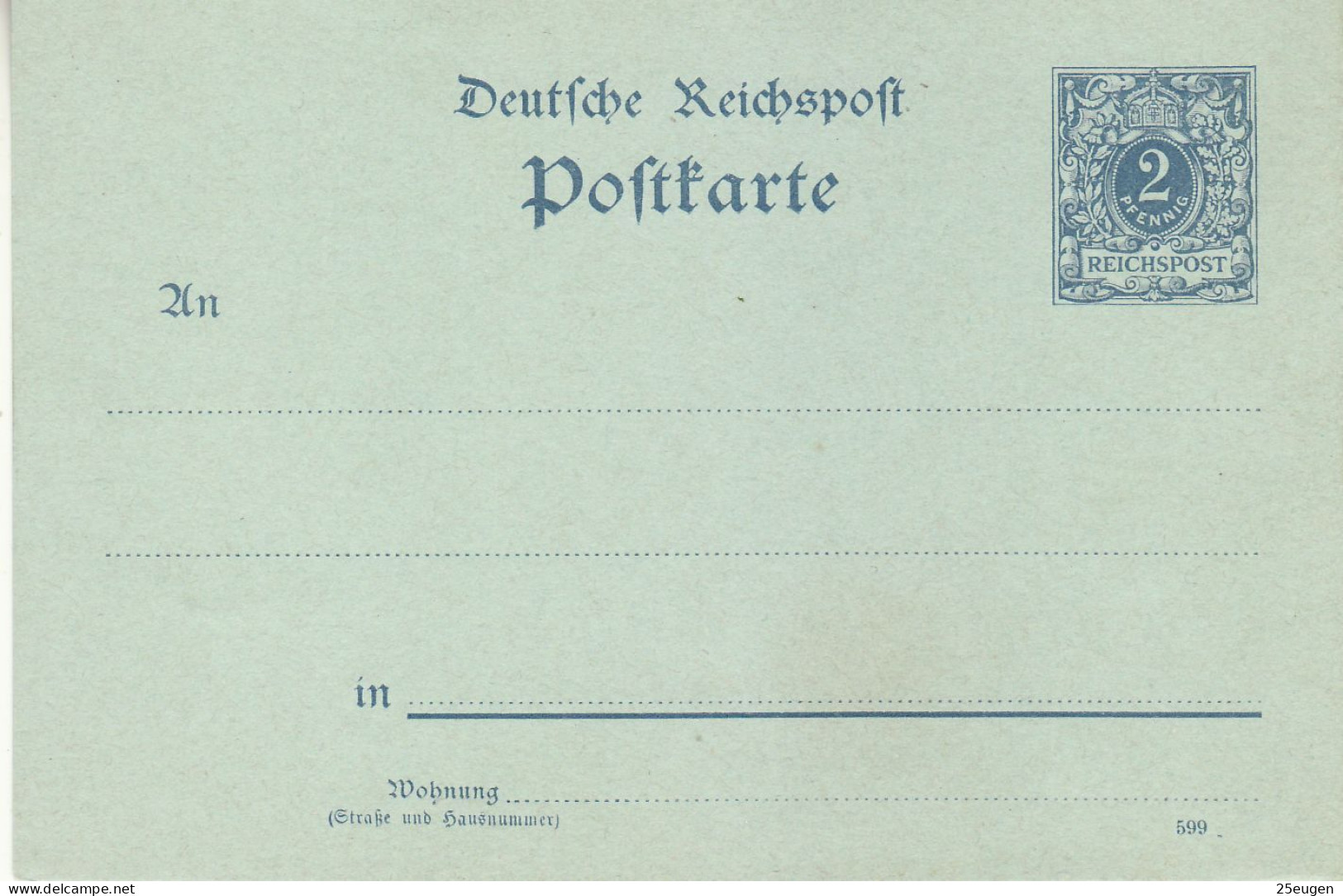 GERMANY EMPIRE 1900 POSTCARD  MiNr P 40 Bb II UNUSED - Covers & Documents