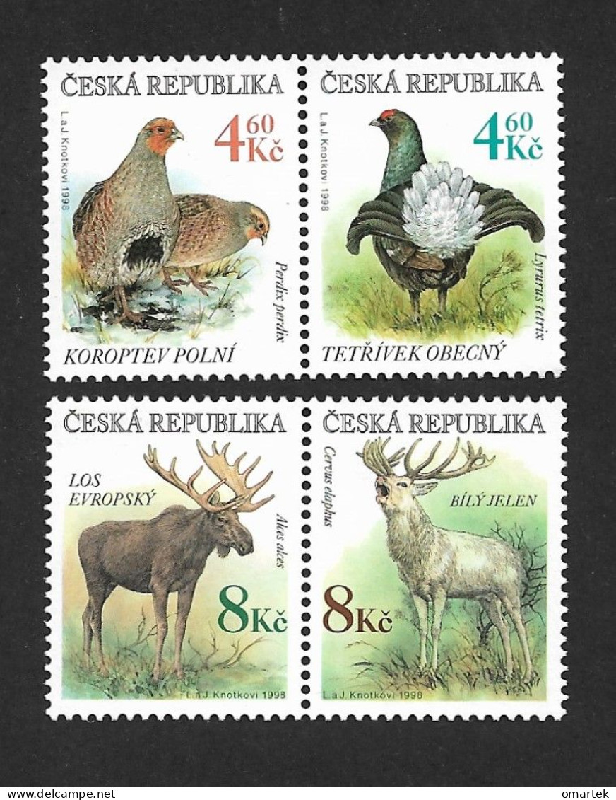 Czech Republic 1998 MNH ** Mi 178-181 Sc 3042-3045 Gefährdete Tierwelt. Tschechische Republik. C - Ungebraucht