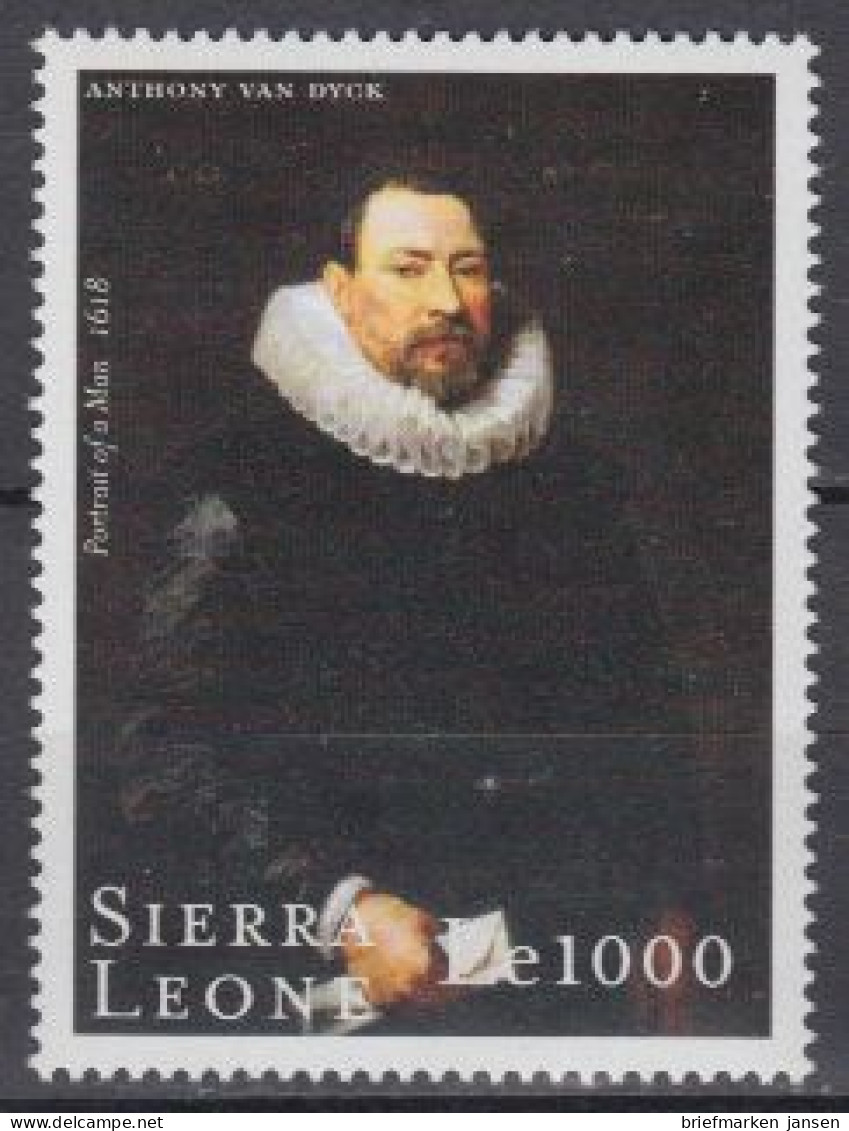 Sierra Leone Mi.Nr. 3436 400.Geb. Van Dyck, Gemälde Männerbildnis (1000) - Sierra Leone (1961-...)