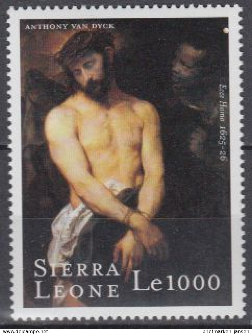 Sierra Leone Mi.Nr. 3443 400.Geb. Van Dyck, Gemälde Ecce Homo (1000) - Sierra Leone (1961-...)