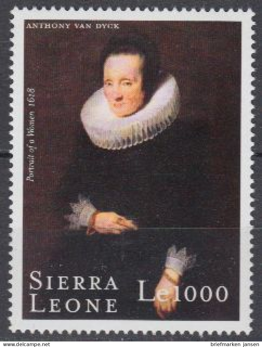 Sierra Leone Mi.Nr. 3441 400.Geb. Van Dyck, Gemälde Frauenbildnis (1000) - Sierra Leone (1961-...)