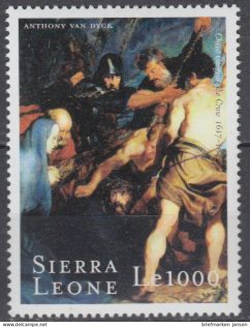 Sierra Leone Mi.Nr. 3444 400.Geb. Van Dyck, Gemälde Kreuztragung (1000) - Sierra Leone (1961-...)