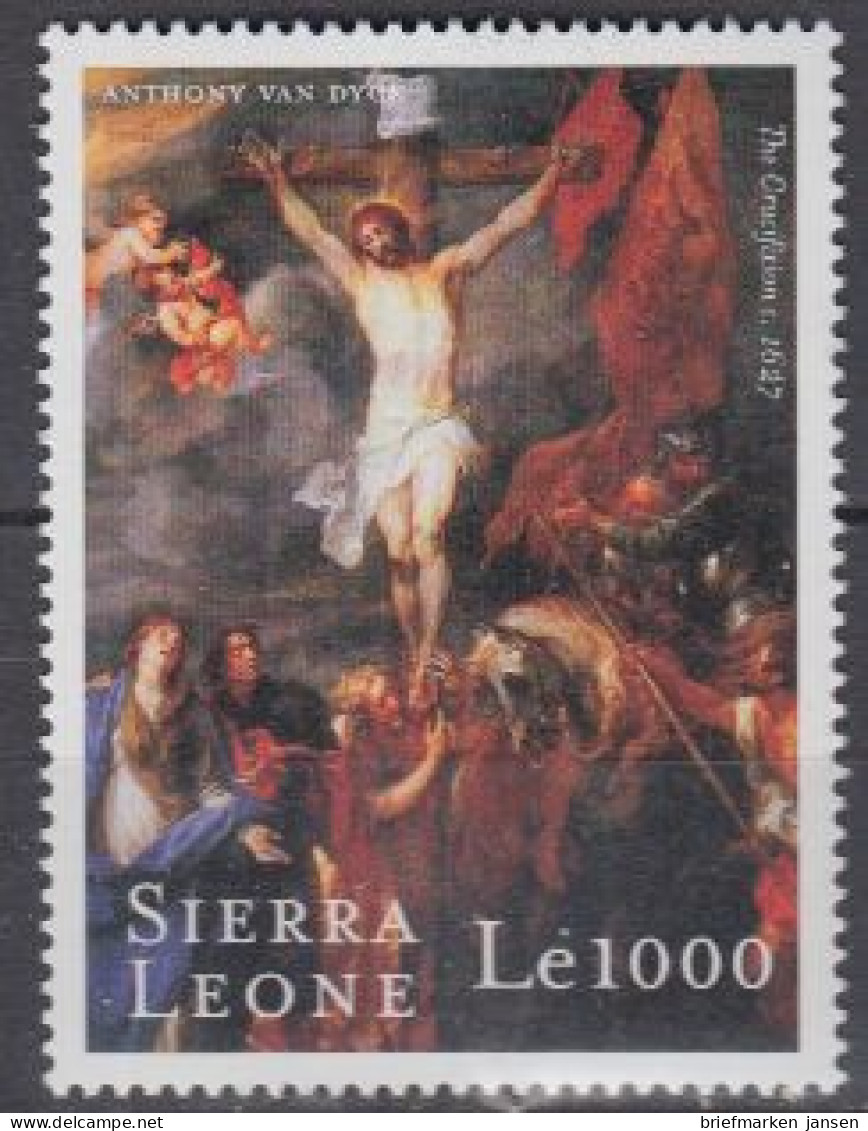 Sierra Leone Mi.Nr. 3446 400.Geb. Van Dyck, Gemälde Kreuzigung (1000) - Sierra Leone (1961-...)
