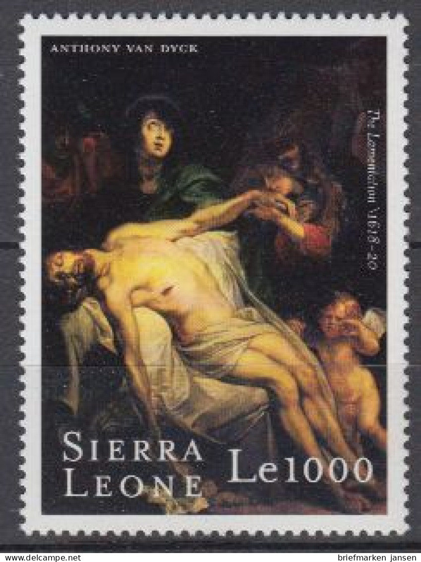 Sierra Leone Mi.Nr. 3459 400.Geb. Van Dyck, Gemälde Beweinung Christi (1000) - Sierra Leone (1961-...)