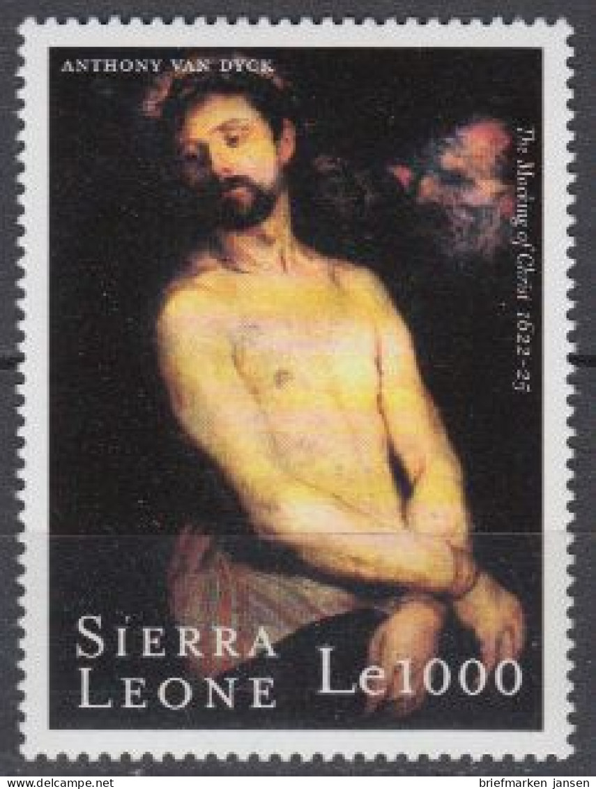 Sierra Leone Mi.Nr. 3455 400.Geb. Van Dyck, Gemälde Verspottung Christi (1000) - Sierra Leone (1961-...)