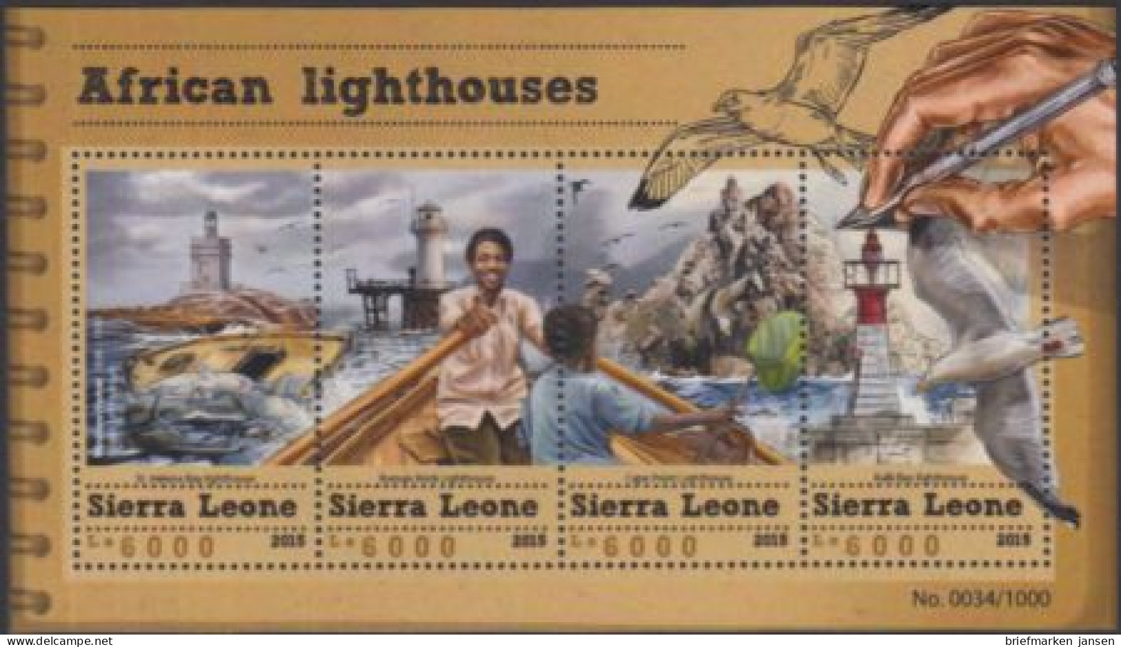 Sierra Leone Mi.Nr. Klbg.6662-65 Afrikanische Leuchttürme - Sierra Leone (1961-...)