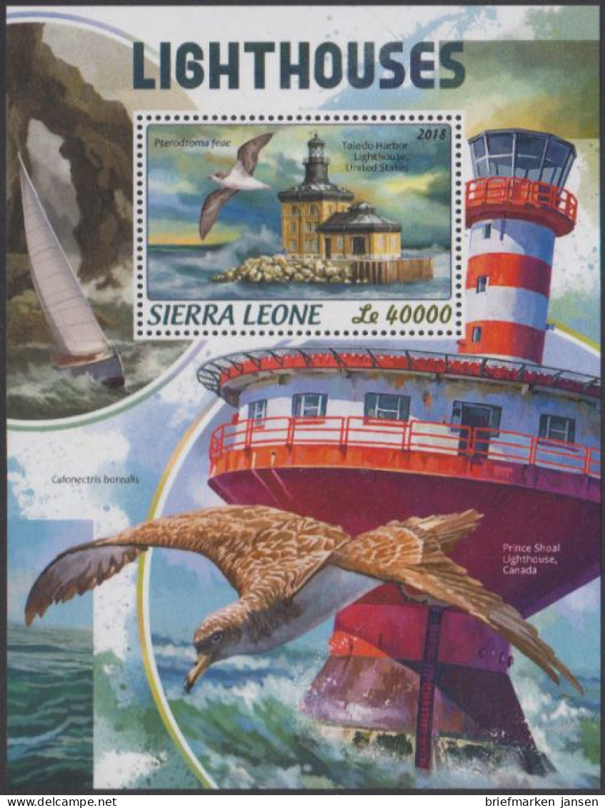 Sierra Leone MiNr. Block 1459 Leuchttürme, Toledo Harbor, Prince Shoal - Sierra Leone (1961-...)