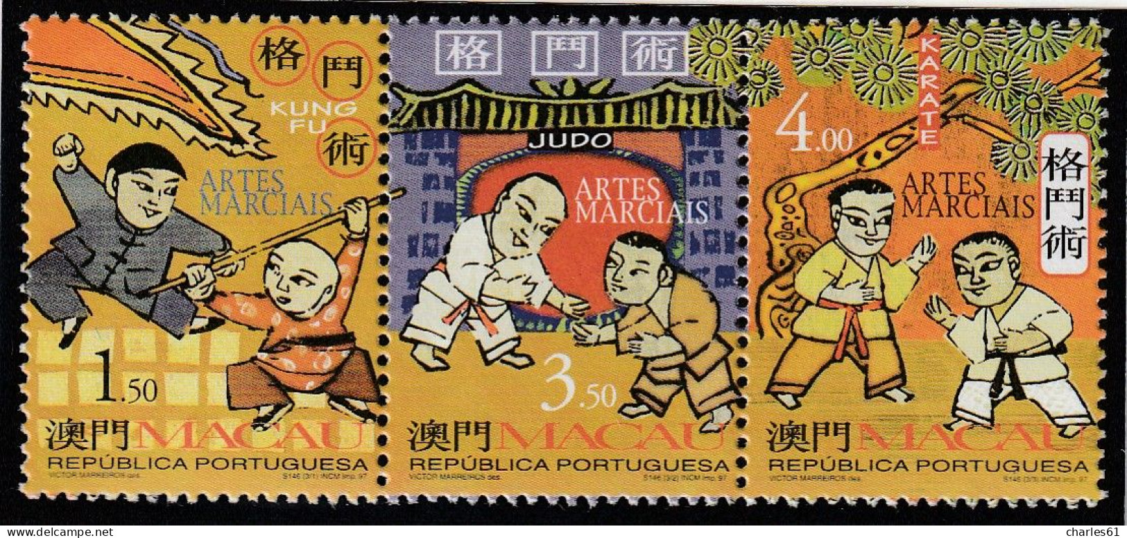 MACAO - N°885/7 ** (1997) Arts Martiaux - Unused Stamps