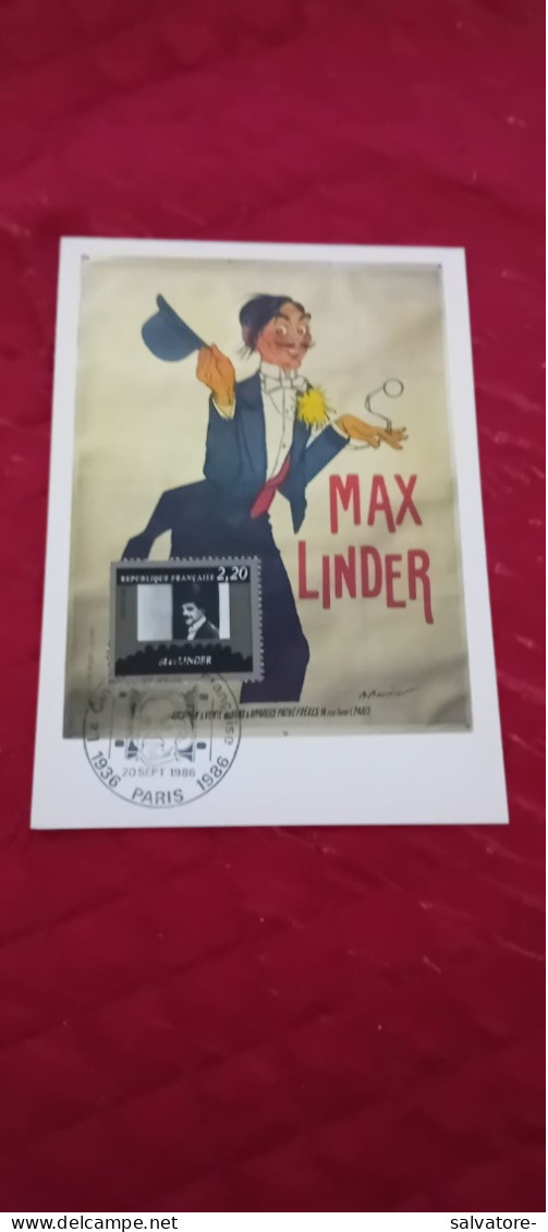 CARTOLINA MAX LINDER PARIS 1986 - Bioscoopreclame